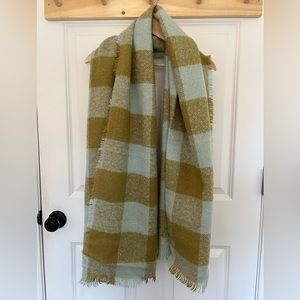 Blue and Green Checkered Oversized Scarf